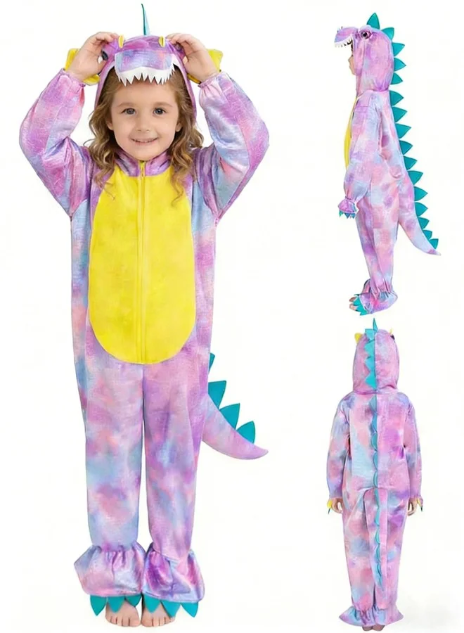 DearSun T-Rex Dinosaur Costume for Kids Hooded Romper Jumpsuit (Purple, XS/90cm) la957