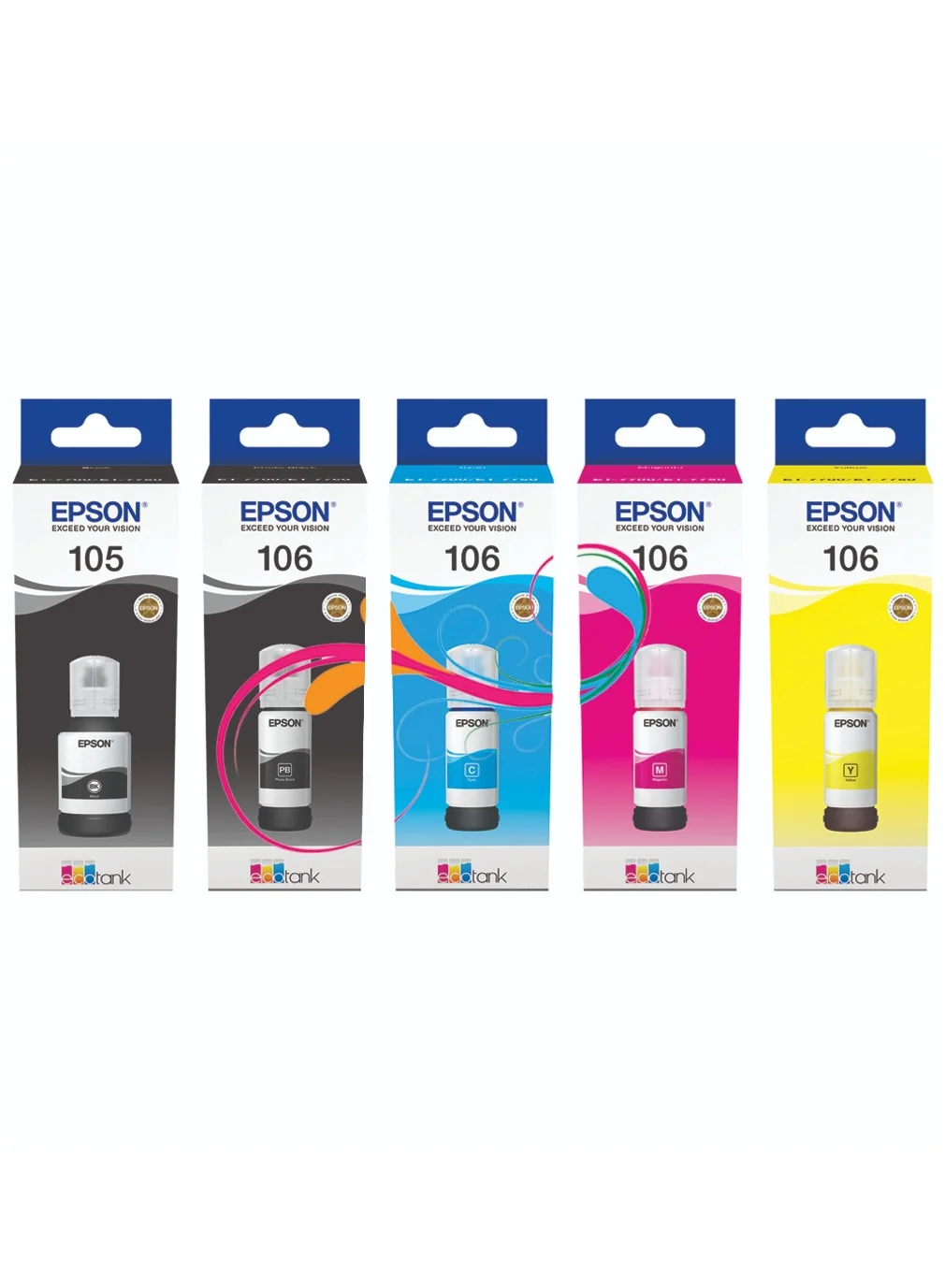 Premium Eco Tank Ink Refill Set (Photo Black, Cyan, Magenta, Yellow, 70 mL) q60y4
