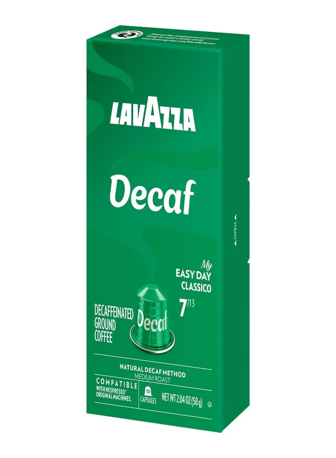 Premium Decaf Coffee Capsules Medium Roast Compatible with Original Espresso Machines (10 Capsules) fwqev