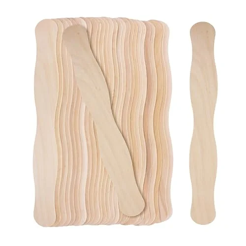 Mandala Crafts Natural Wooden Fan Handles and Craft Sticks for DIY Wedding Programs and Auction Paddles (100 Pack, 20 cm) nanyx