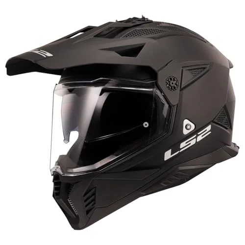 Premium Adventure Motorcycle Helmet with Integrated Sun Shield (Matte Black, Medium) 7u4wn
