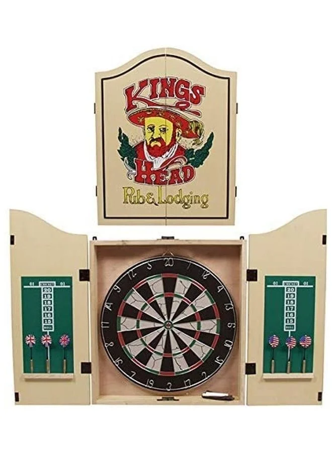 Max Strength Dartboard Cabinet Set Premium Light Wood Finish (71 cm) s5of2