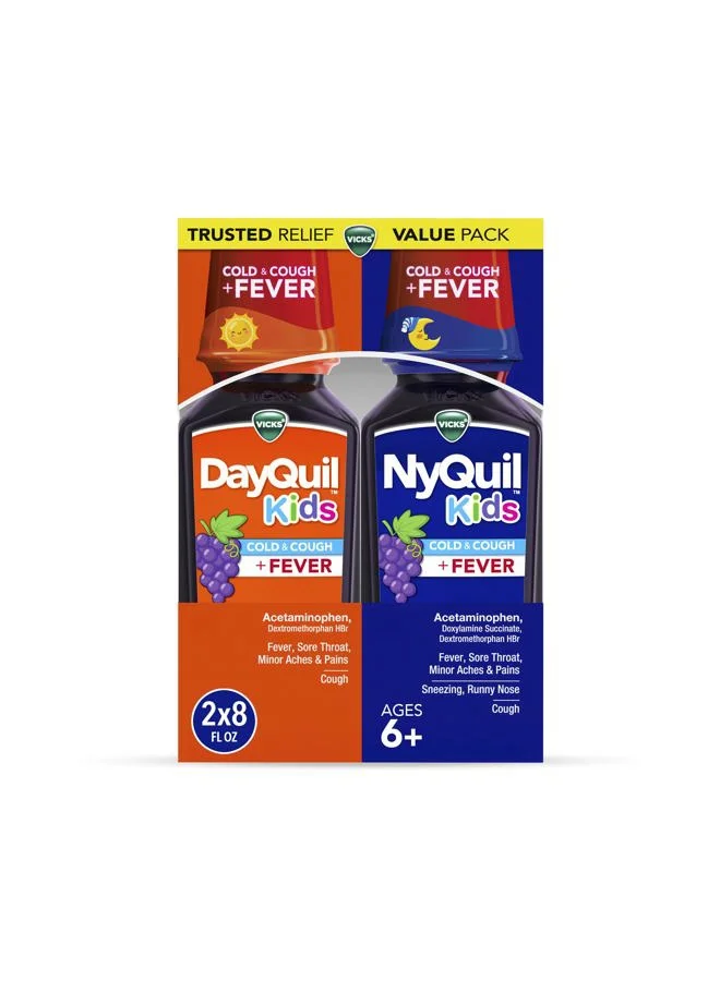 Multi-Symptom Cold and Cough Relief Liquid for Kids, Grape Flavor (2 x 236 mL) c6sey