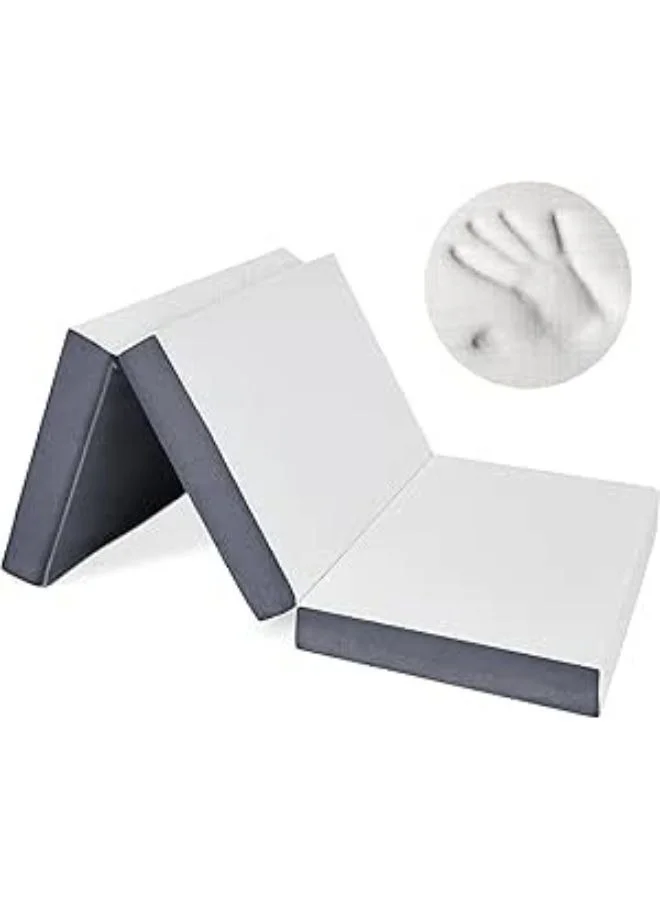 Harmony Home Tri-Folding Memory Foam Mattress with Bamboo Cover (Double, 120 x 180 cm) iatv1