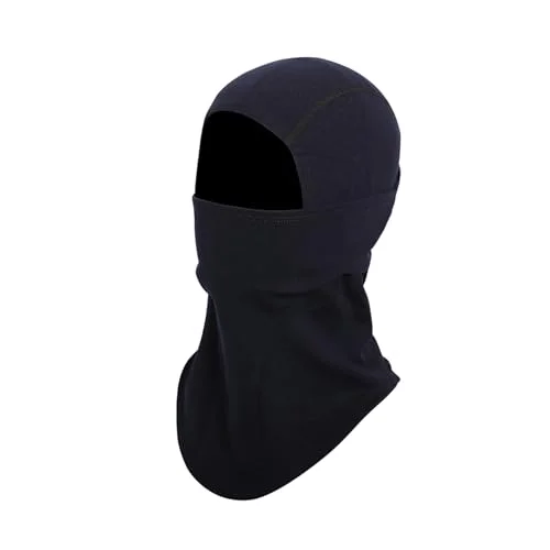 HEARTSING Merino Wool Balaclava Winter Ski Mask Premium Thermal Cold Weather Gear (Navy Blue, One Size) fwj52