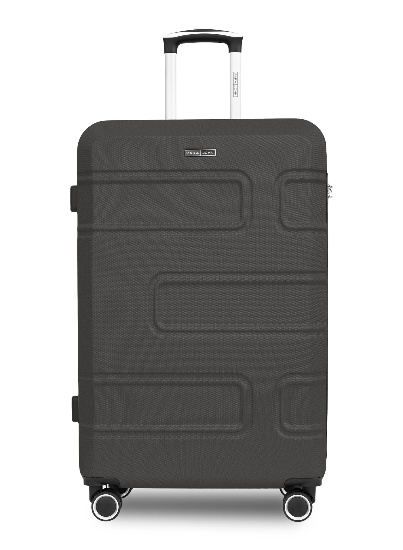 PARAJOHN Large Hardside Spinner Luggage Trolley Premium ABS Travel Suitcase (Grey, 28 Inch) xiv84