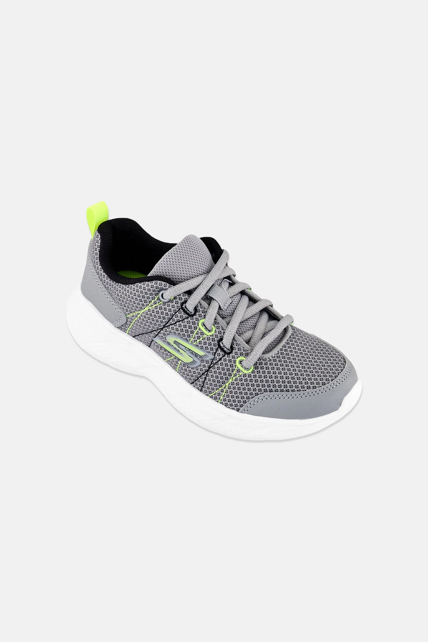 Premium Boys Lace Up Training Shoes Lightweight Athletic Sneakers (Grey, 30 cm) gr3ol