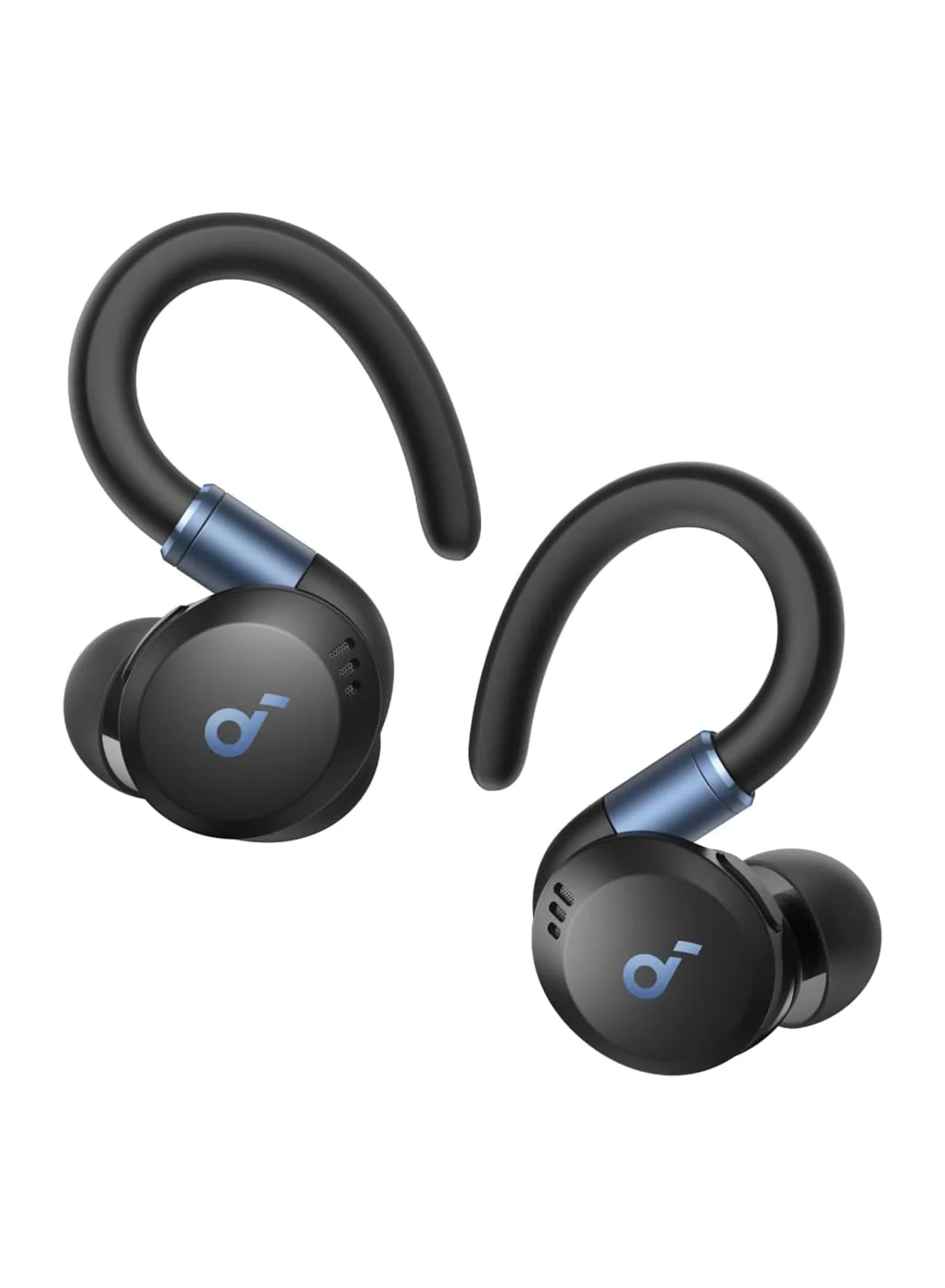 High-Speed True Wireless Workout Earbuds with Rotatable Ear Hooks, Noise Cancelling, Deep Bass, IP68 Waterproof (Black) 0mbhl