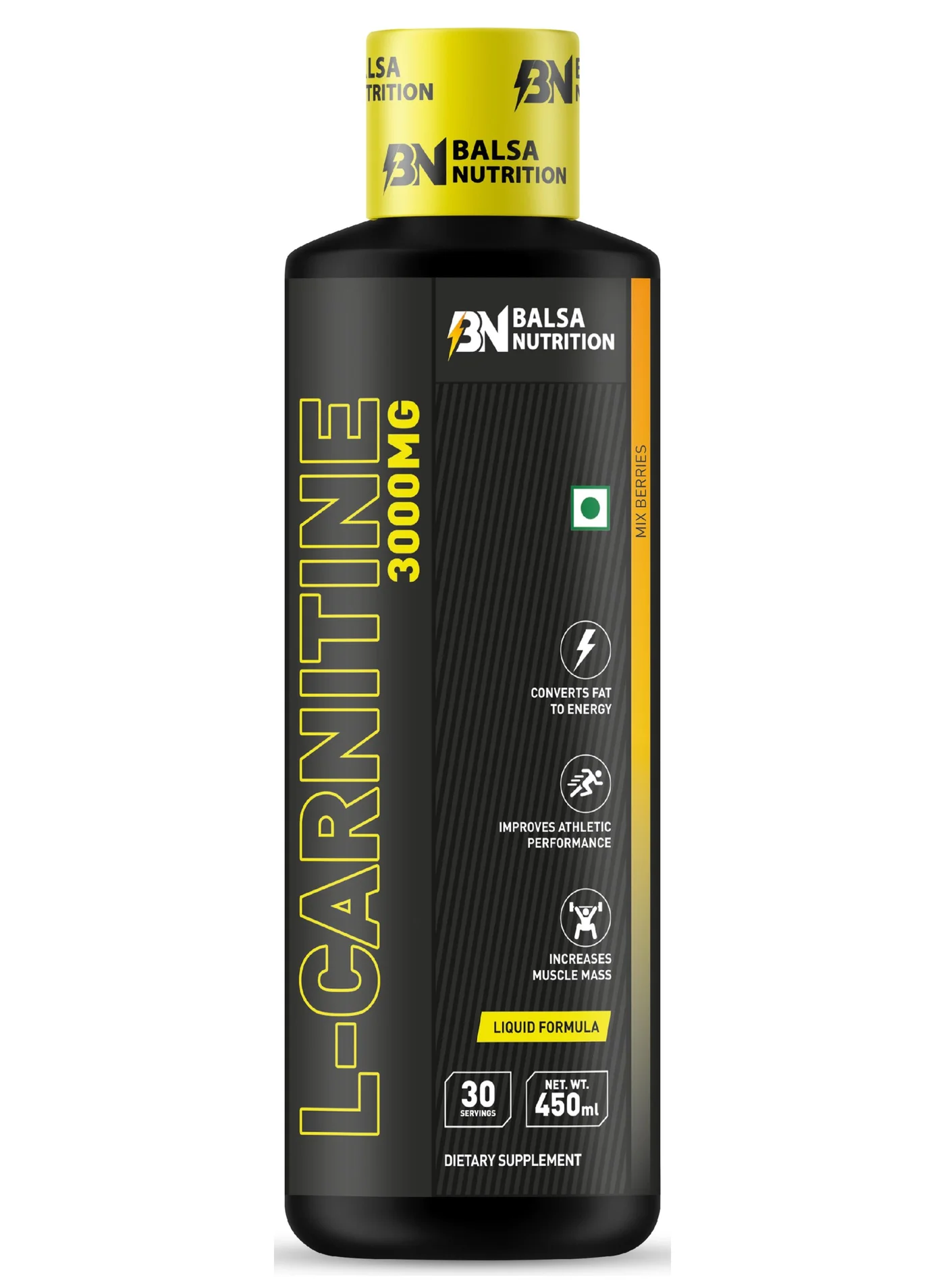 Balsa Nutrition L-Carnitine Liquid Supplement (Mix Berries, 30 Servings, 3000mg) gq2sg