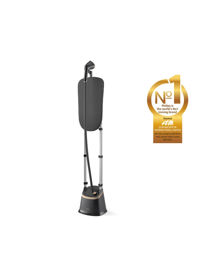 Professional Garment Stand Steamer with Tilting Style Board and Adjustable Height (Black, 2000 mL) famxc