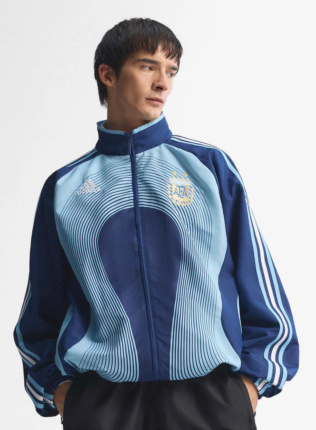 Sport Argentina 2006 Away Track Jacket Retro Style Premium Athletic Apparel (Adult, Blue) 64sqh