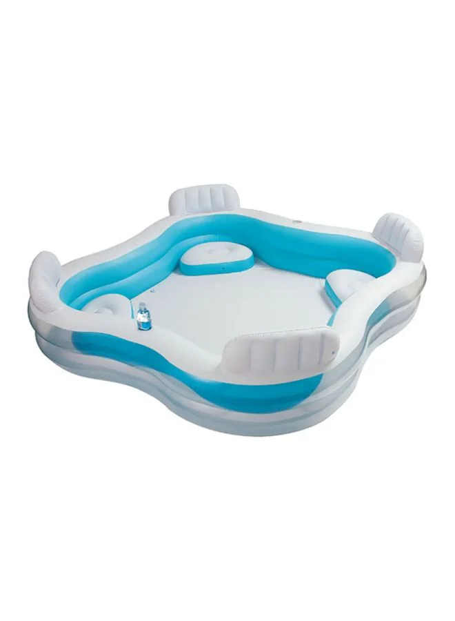Premium Family Lounge Inflatable Pool Durable PVC Construction (229 x 229 x 66 cm) 9yud5