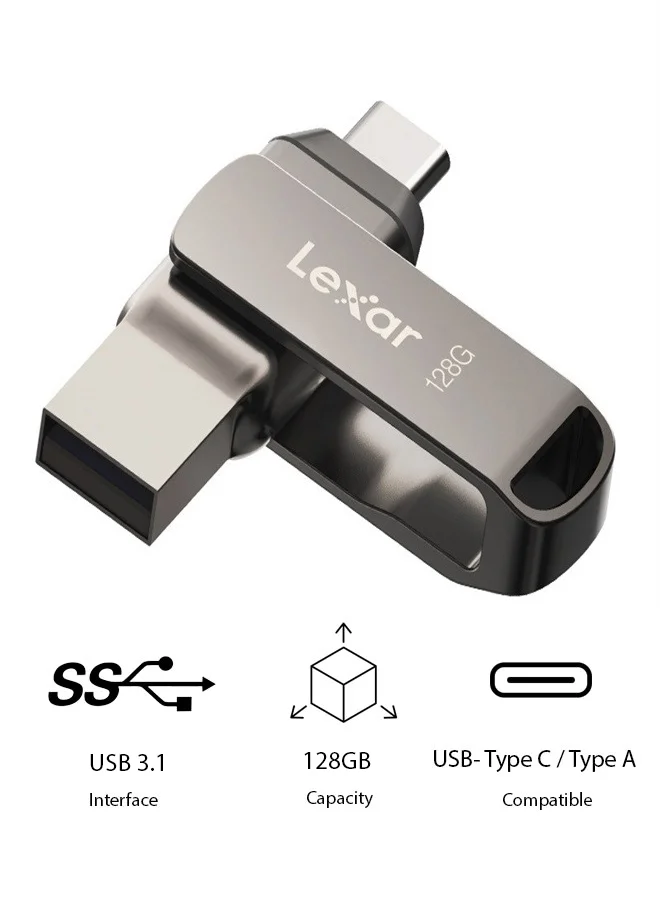 Premium Dual-Interface USB 3.1 Flash Drive High-Speed Data Transfer for Mobile and Computer (128 GB) ywdq7