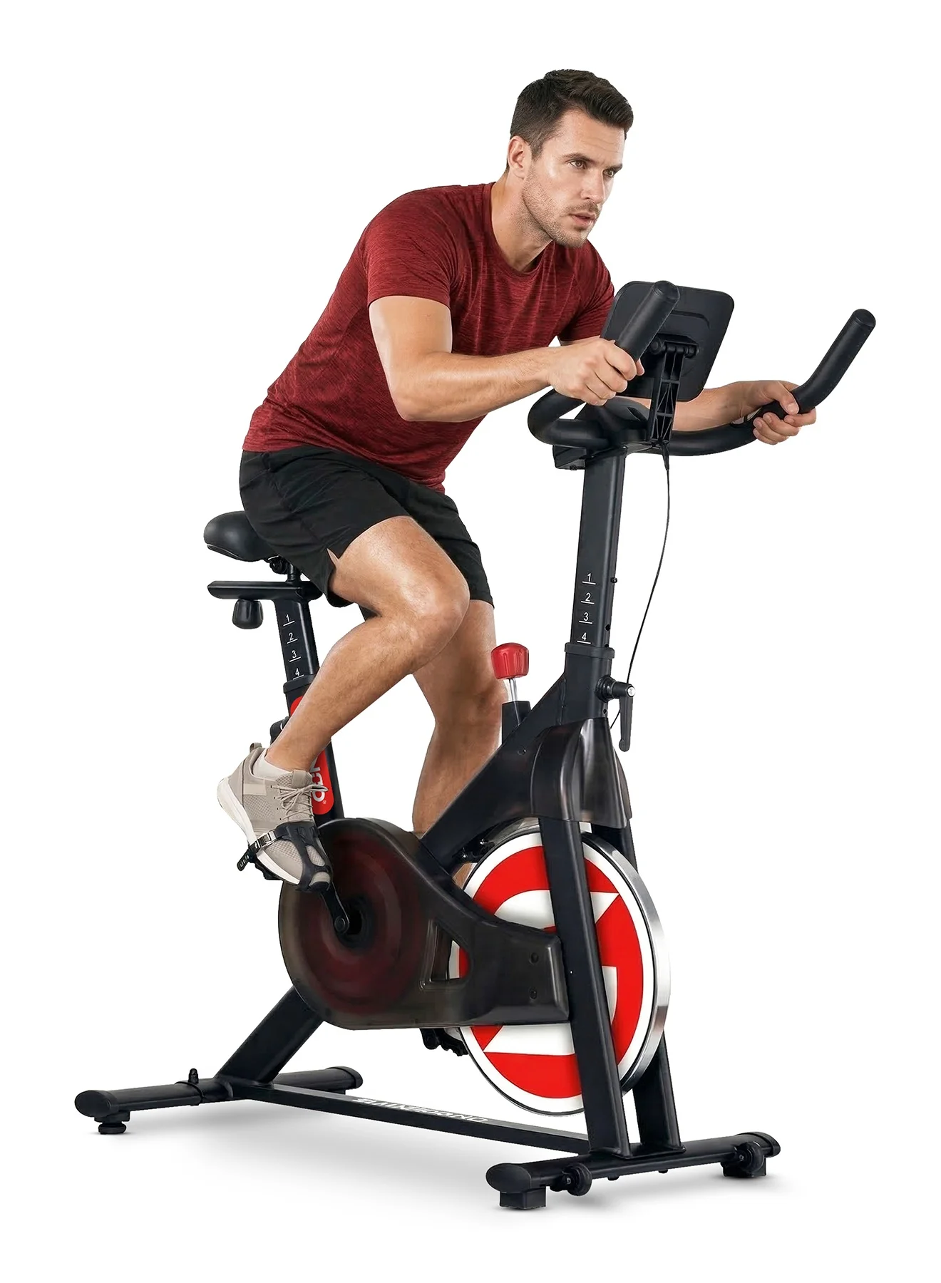 Sparnod Fitness Magnetic Spin Bike for Home Use with 10kg Flywheel and LCD Monitor (Heavy-Duty Steel Frame, 125kg Capacity) 37irq