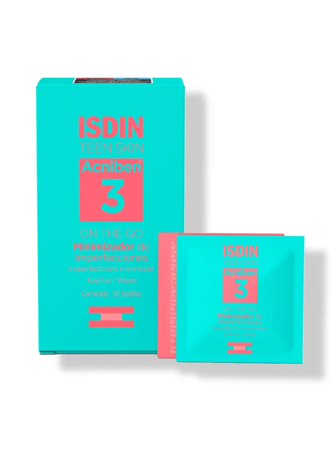 ISDIN Acniben On The Go Facial Wipes for Oily and Acne-Prone Skin (30 Units) bad84