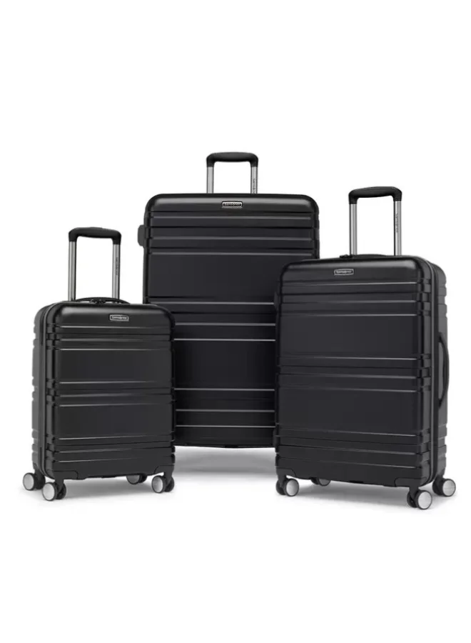 Premium Hardside Luggage Set 3 Piece (Black, Expandable Polycarbonate Suitcase Set with TSA Lock and Spinner Wheels) ztyjm