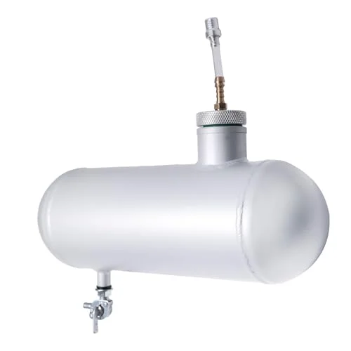 Premium Aluminum Gas Fuel Tank Cylinder for Mini Bike and Go Kart (Silver, 10 cm x 30 cm) qgqet