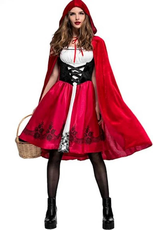 Premium Little Red Riding Hood Cosplay Costume (Red, Adult) 18a8u