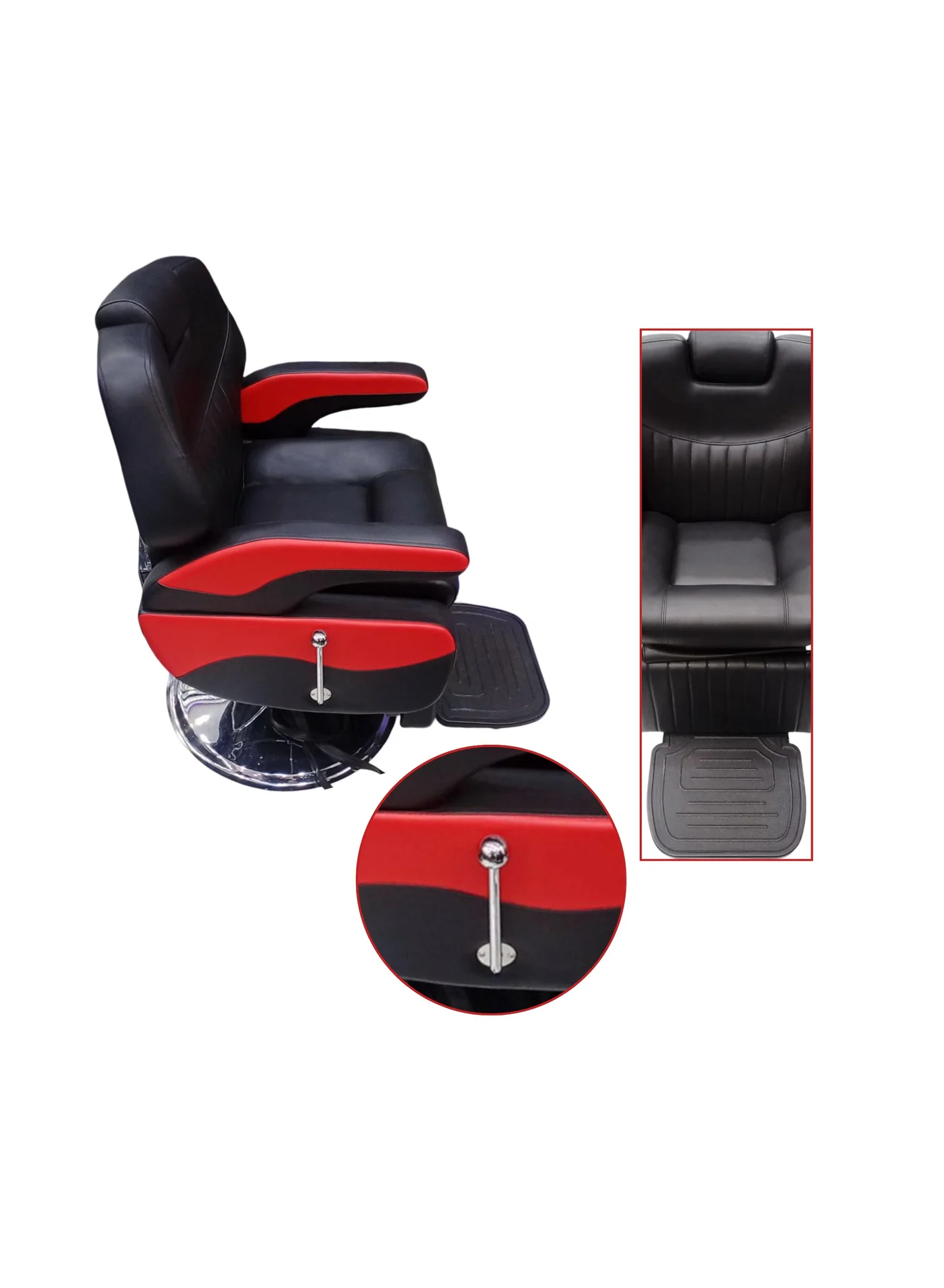 Vintage Heavy Duty Barber Chair with Hydraulic Recline Function Professional Salon Haircut Chair (Black, 110 cm) 2wvmq