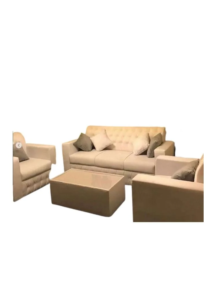 Maharat Al Bahar 5-Seater Sofa Set with Coffee Table (Beige, 190x80x80 cm) hzhsi