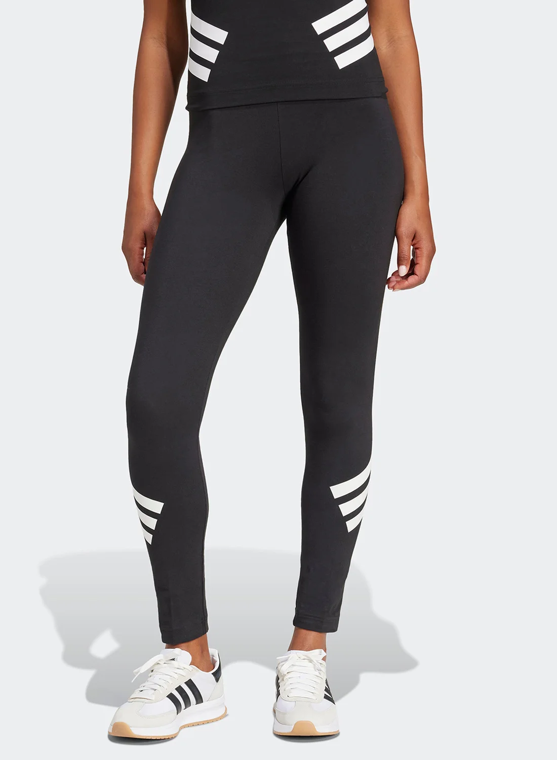 Sport Future Icons 3 Stripes Leggings Premium Athletic Stretch Tights for Women (Black, Medium) f9ulh