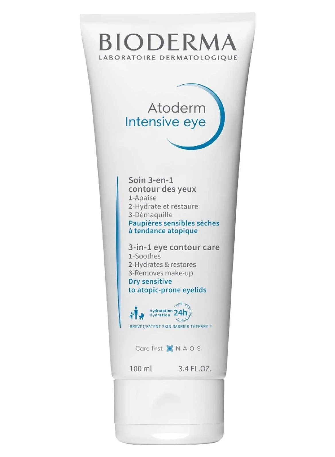 Bioderma Atoderm Intensive Eye 3-in-1 Makeup Remover Cream for Sensitive and Irritated Eyelids (100 mL) nab6d