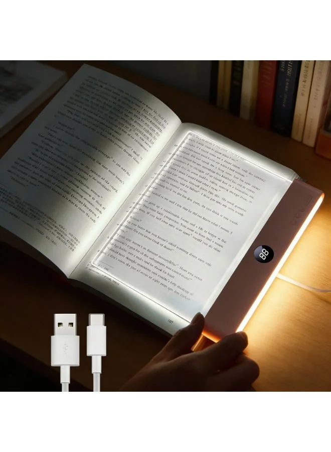TCCHDM Rechargeable LED Book Light Portable Clip-on Reading Lamp with 3 Color Modes and Timer (Black, 1 Piece) z2xv7