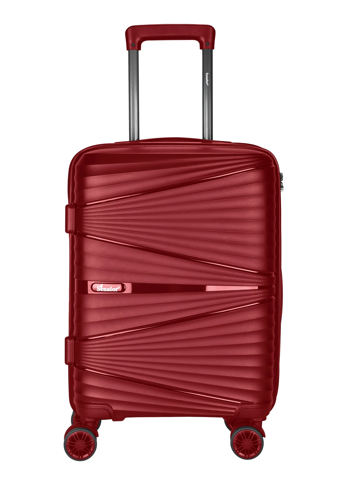 SENATOR Hard Case Carry On Luggage Trolley Lightweight Polypropylene Suitcase with TSA Lock (Wine Red, 55 cm) 6dsas
