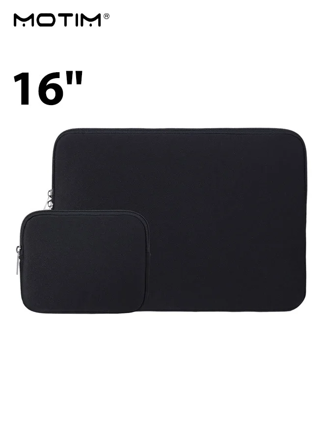 Motim Laptop Sleeve Case with Accessory Pouch Shockproof Waterproof Protective Cover for 15-16 inch Notebook Computers (2 Pcs Set) vztb7