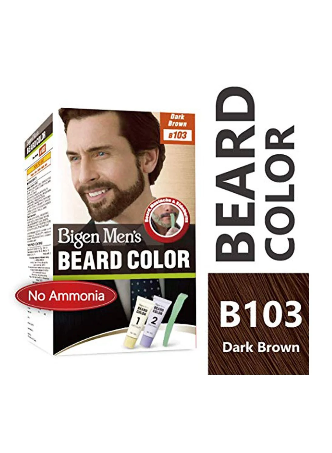 Bigen Men's Beard Color Cream Premium Formula for Natural Look (Dark Brown, 50g) nbkl4