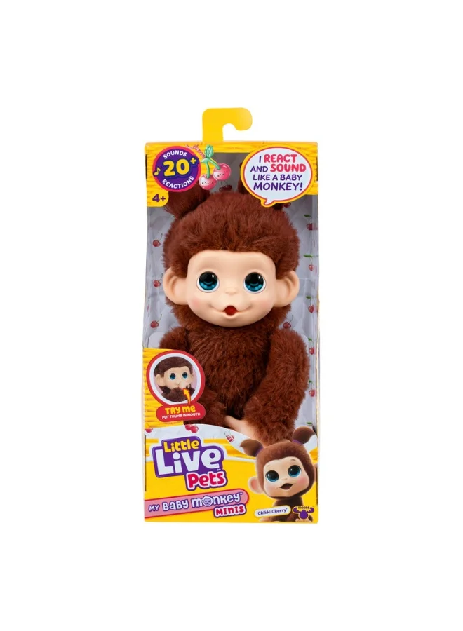 Interactive Baby Monkey Electronic Toy with Grippy Hands and Realistic Sounds (Chikki Cherry, 12 cm) rlzek