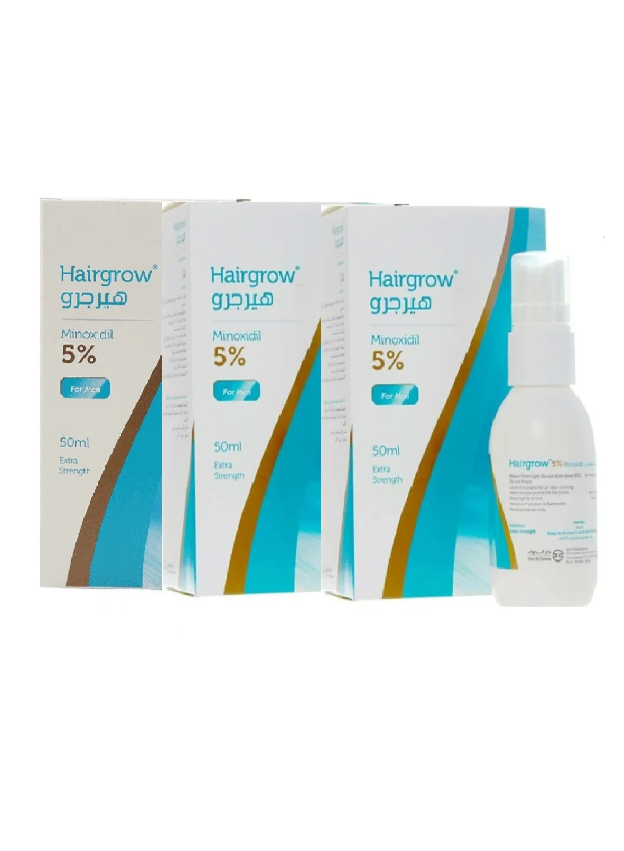 Hair Grow Topical Solution 5% Minoxidil Formula for Fuller-Looking Hair (3 x 50 mL) xrxl5