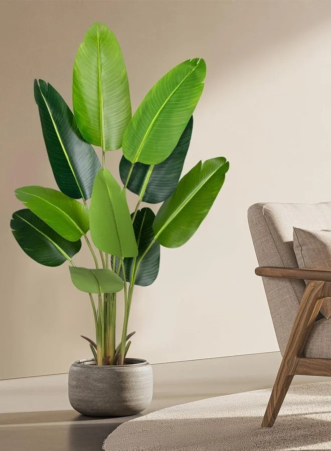 Zvezvia Artificial Banana Tree with Realistic Tropical Leaves for Home and Office Decor (180cm) kcnzh