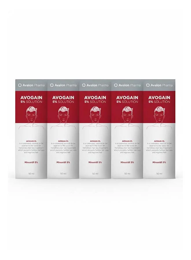 Avalon Pharma Topical Hair Solution for Thinning-Prone Hair (5% Minoxidil, 250 mL Pack of 5) f528x