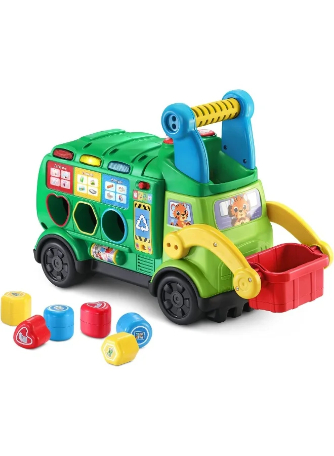 Educational Ride-On Recycling Truck Toy for Toddlers (Green, 60 cm) 1u04a