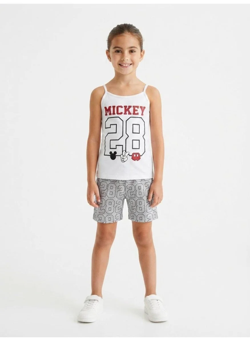 Kids Cartoon Character Print Camisole and Shorts Set (White, 120 cm) ecuz4