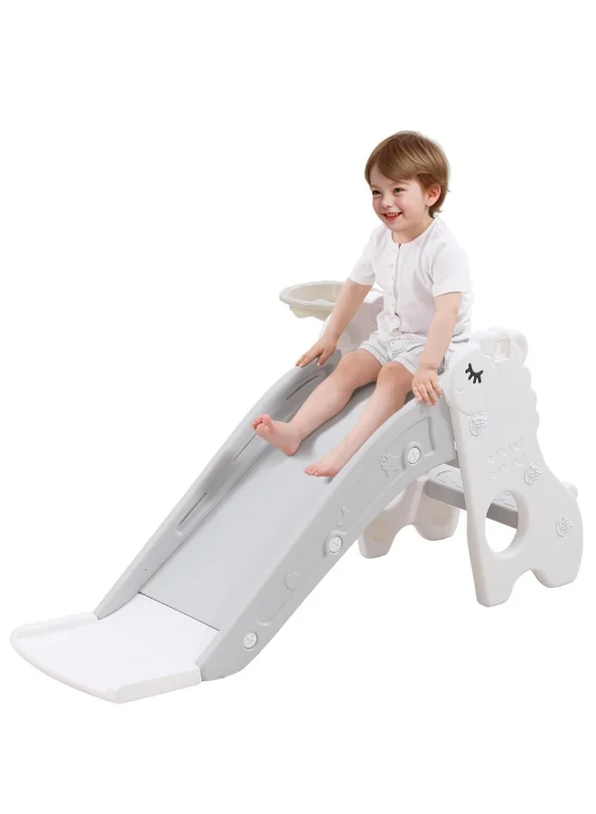 ZERIFAM Toddler Indoor Slide Playset with Basketball Hoop and Ring Toss, Foldable Climber for Kids (120 cm x 40 cm) 191xa