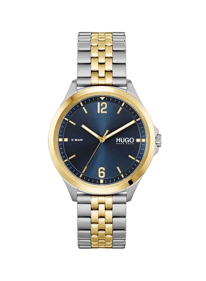 Premium Analog Quartz Wristwatch for Men with Blue Dial and Stainless Steel Band (42 mm) 8kg7c