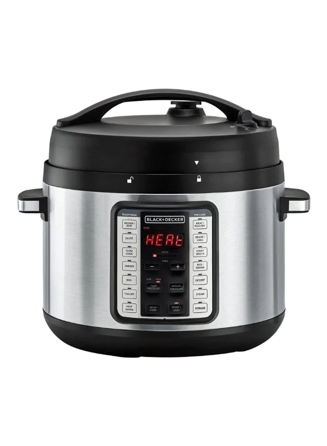 Premium 9-in-1 Electric Pressure Cooker Multi-Cooker with 14 Smart Programs and Digital LED Display (Silver, 10 L) gx1gu