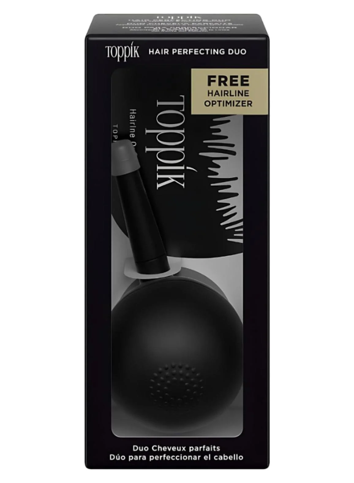 Premium Hair Fiber Applicator and Precision Hairline Optimizer Comb Set for Fuller-Looking Hair (Black, 2-Piece Set) 2mrg2