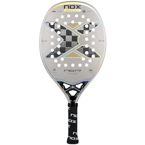 Premium Beach Tennis Racket NG17 Luxury 2023 Professional Paddle (18K Aluminized Carbon, Black) ikbds