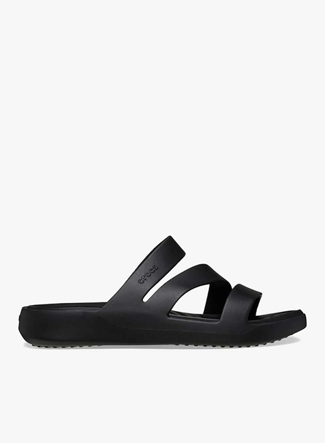 Casual Clogs Getaway Strappy Flat Sandals Premium Comfortable Open-Toe Footwear for Women (Black, 38 EU) 9l142