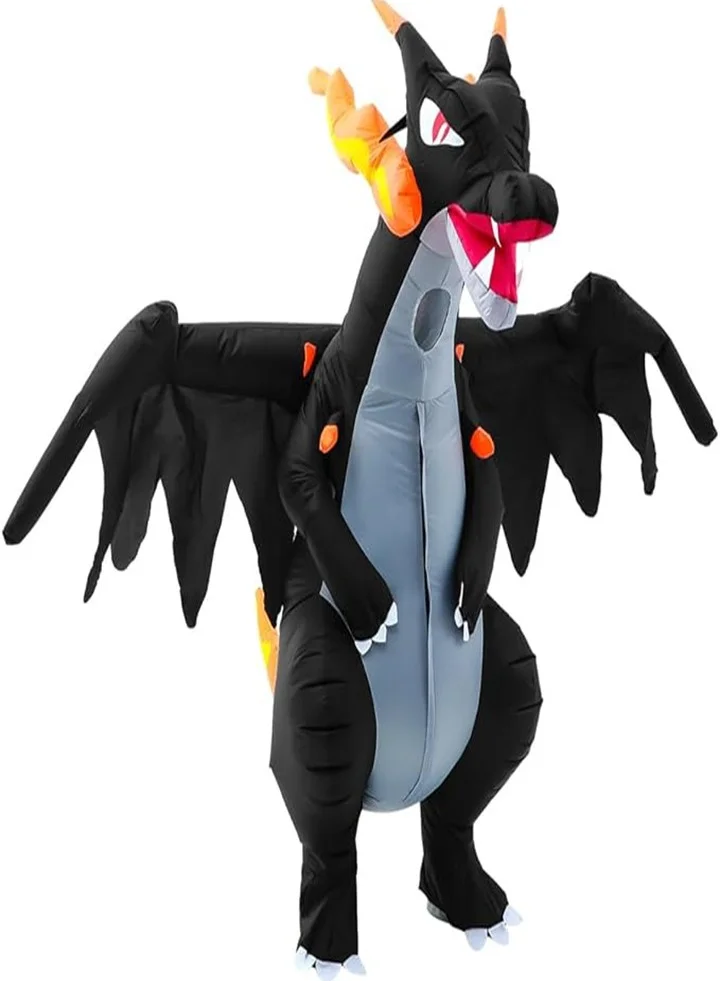 Premium Inflatable Dinosaur Costume Fire-Breathing Dragon Suit for Adult Role-Playing (One Size) s1pnx