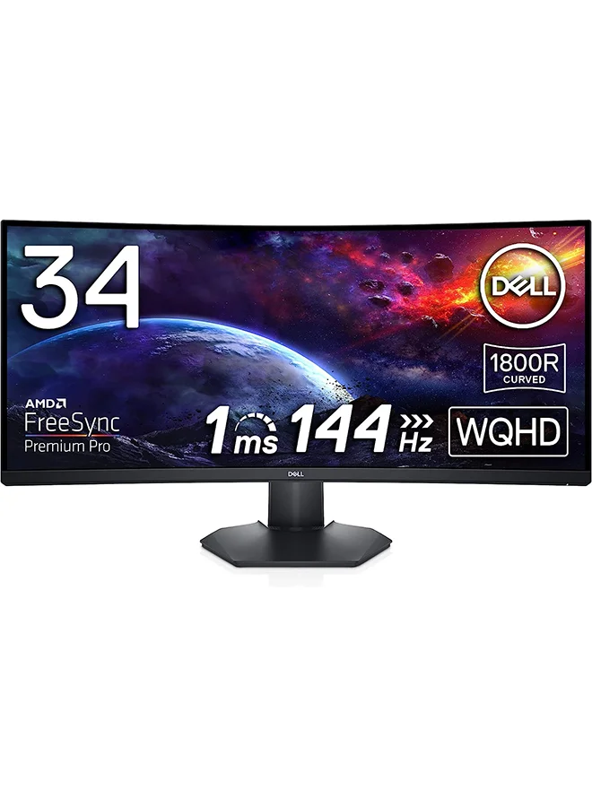 Premium 34-inch WQHD Curved Gaming Monitor 144Hz 1ms Ultra-Wide Display (Black, 34 inch) e09z7