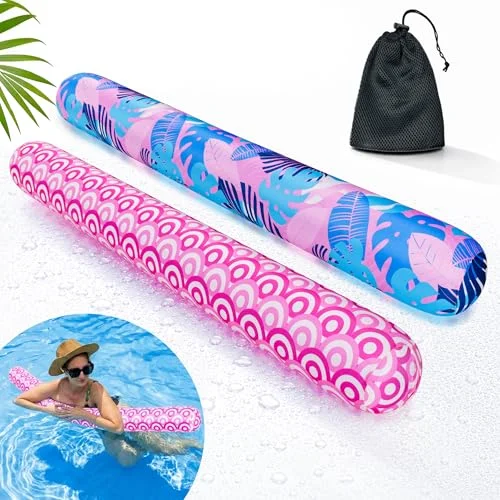 Brmoka Inflatable Swimming Pool Noodles Premium Fabric Covered Jumbo Floats for Water Recreation (2 Pack, 150 cm) 6bdfg