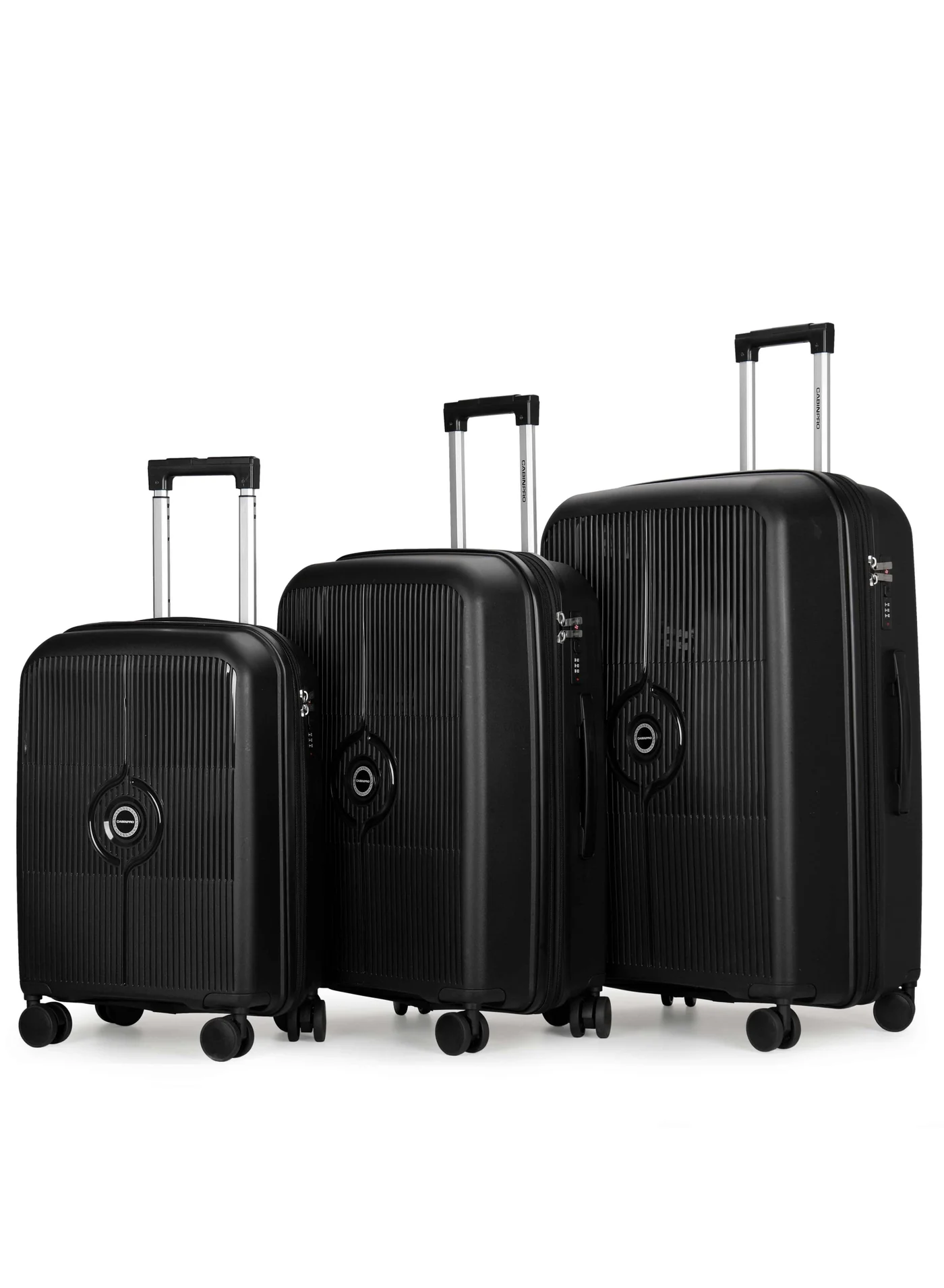 CABINPRO Expandable Hard Shell Spinner Luggage Set Lightweight Polypropylene Trolley with 360¡ã Twin Wheels (Unisex, 3-Piece Set) vi5rw