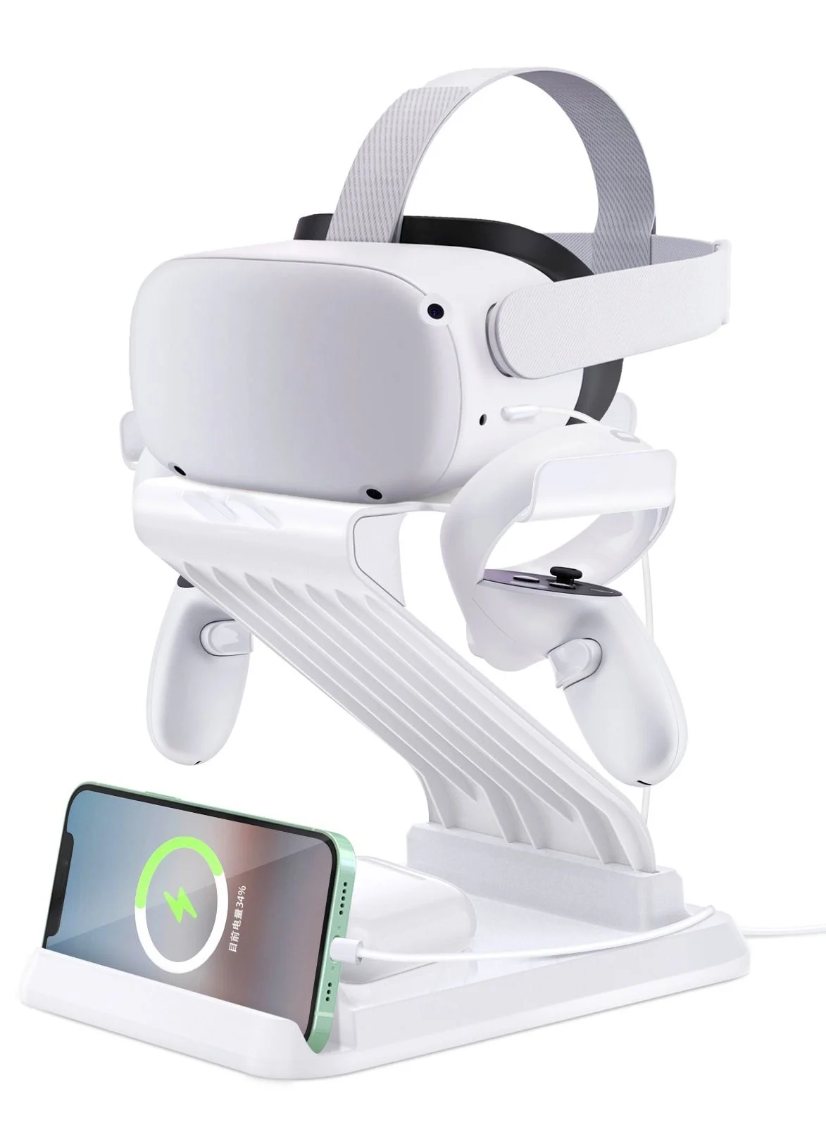 SYOSI VR Headset Charging Dock Station with Wireless Controller Stand (Black, 1 Pack) iubij