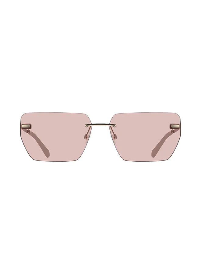 Premium Metal Frame Sunglasses Gold Rose Tinted Lens (62mm, Unisex) j4ro9