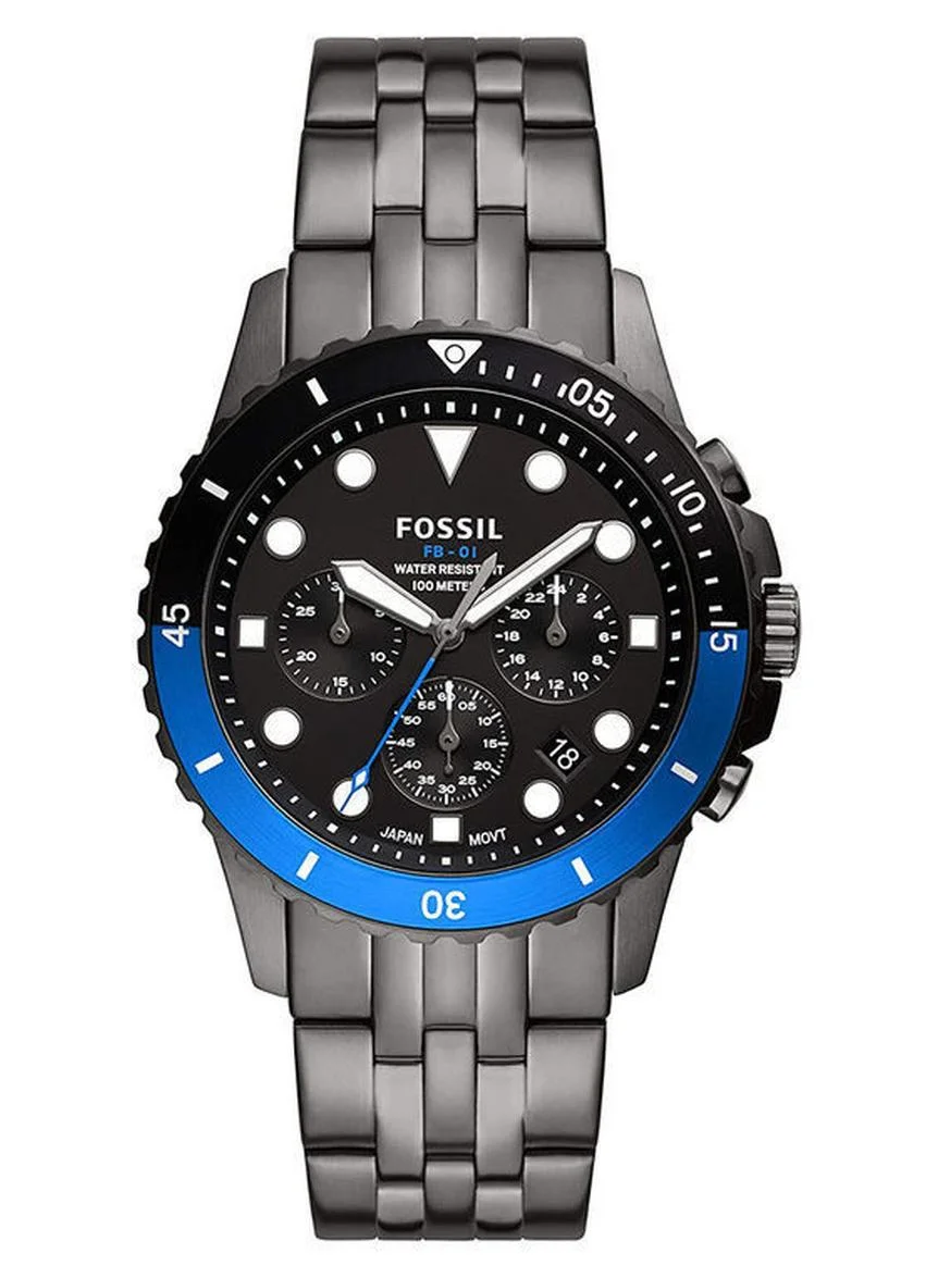Premium Chronograph Men Watch Stainless Steel Water Resistant Quartz Timepiece o3t44