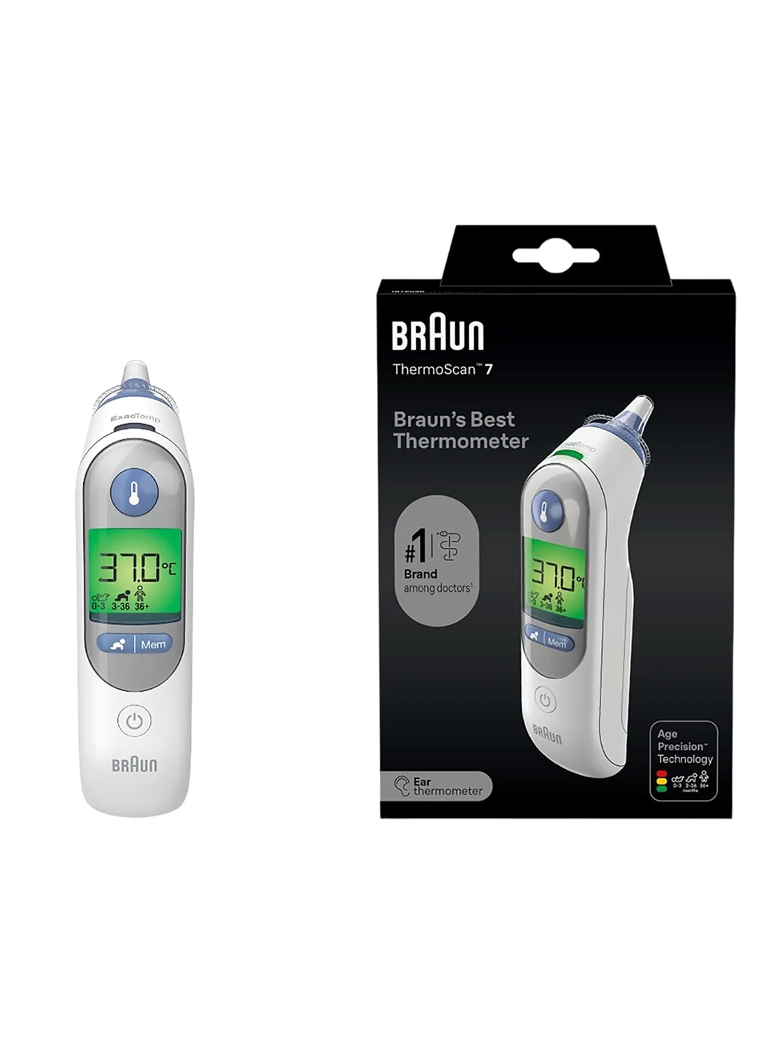 Digital Ear Thermometer with Age Precision Technology for Infants and Adults (1 Unit) y1et1
